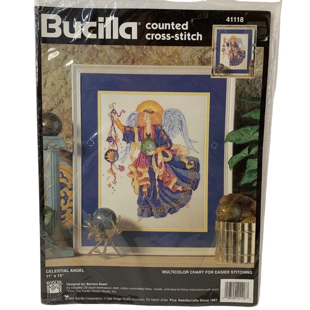 Bucilla Celestial Angel Counted Cross Stitch Kit 1995 11"x14" 41118 Sealed